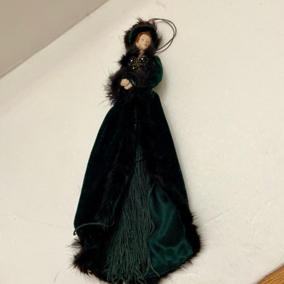 Vintage Auto or Christmas Ornament-Victorian Lady in Green Gown - Picture 11 of 12